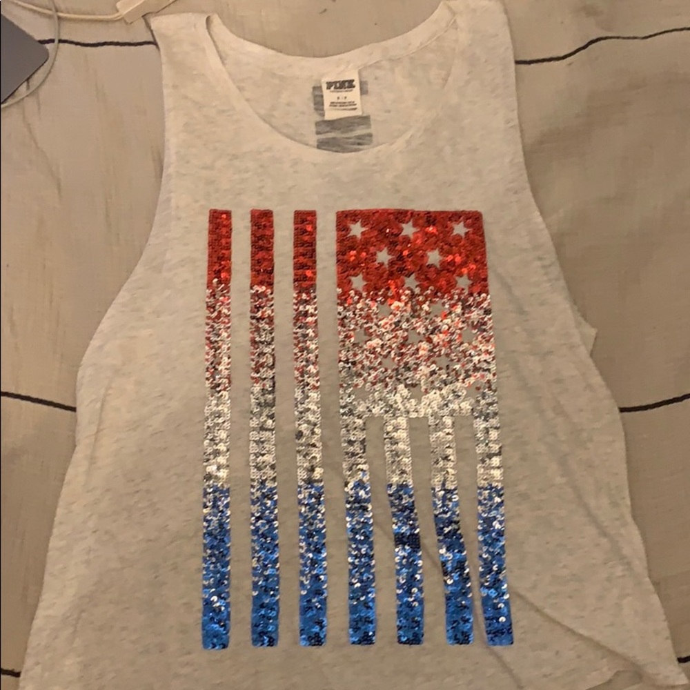 PINK flag muscle tank